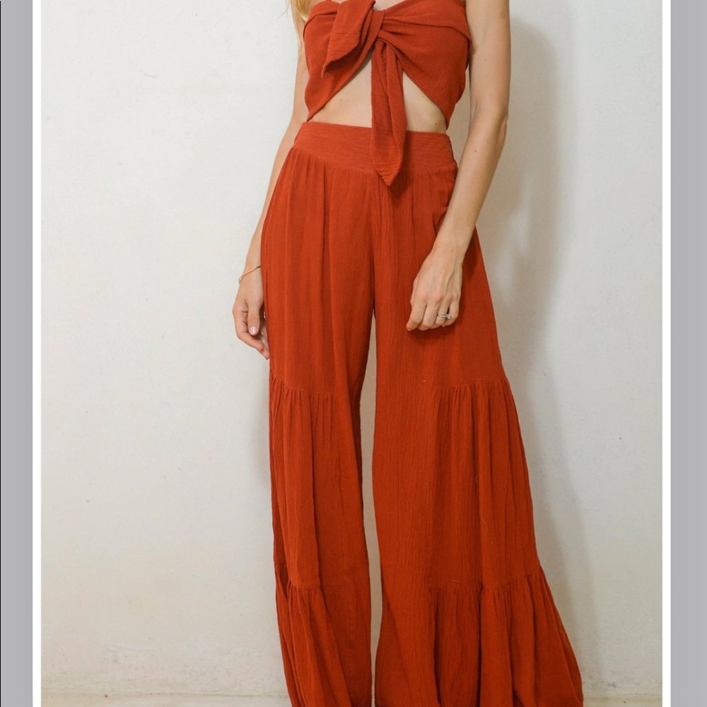 La Bikineria Gypsy Trousers and Jasmine Top in Black Size Small
